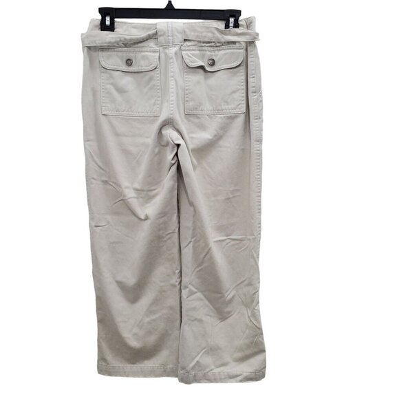 Tommy Hilfiger Women's Y2K Beige Cotton Belted Waist Crops Cropped Khakis Sz 2 - Picture 8 of 8